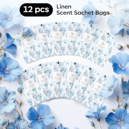 MYARO 20 Pack Linen Scented Sachets, Closet Deodorizer Car Air Freshener - color: Linen, size: 20 Packs