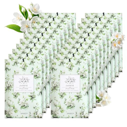 MYARO 20Pcs Jasmine Scented Sachets, Closet Deodorizer Car Air Freshener - color: Jasmine, size: 20 Packs