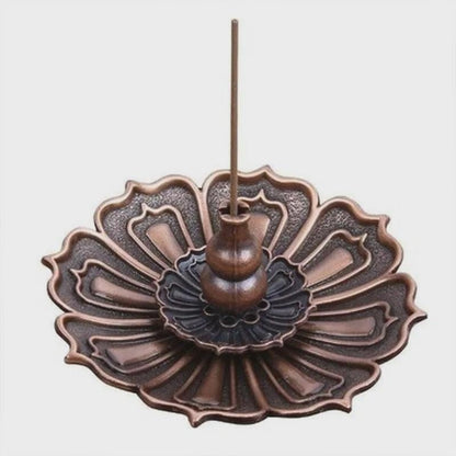 1 PC Incense Burner Lotus Shape Metal Burner Holder Incense Plate Stick Cone Incense Aromatherapy Craft (Green) - color: Green