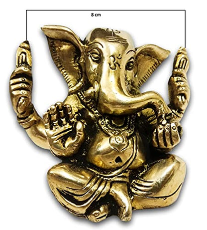 athizay Brass Ganesha Idol Padmasan Ganpati Statue in Antique Finish | Hindu God Figurine for Home Temple, Gifting, and Spiritual Decor (Sitting Cross-Legged Posture)