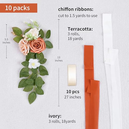10 Terracotta Wedding Aisle Decorations - color: Terracotta