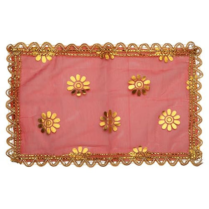 Set of 3 Chunari for Pooja Cloth Mat Aasan Chunni for Temple Idol(15"X10")