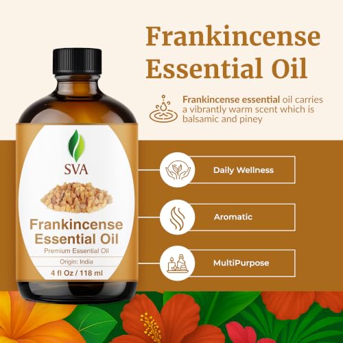 SVA Frankincense Essential Oil with Dropper, 4 Fl Oz (118 ml) - size: 4 Fl Oz (Pack of 1)