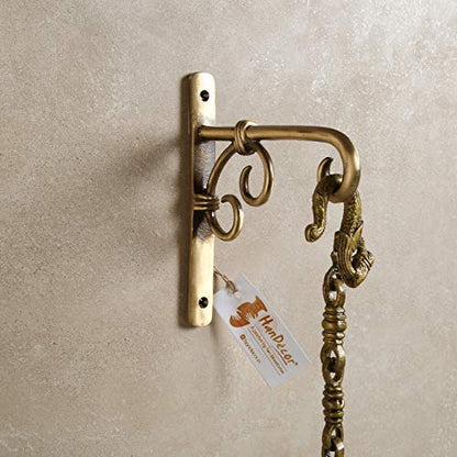 Two Moustaches Brass Wall Lantern Diya Hanger, Planter Hangers, Lanterns Wind Chimes Hanging Baskets Ornaments, Diya Hanger Brass, Pack of 1(6.5 x 1 x 7 Inches, Brown)