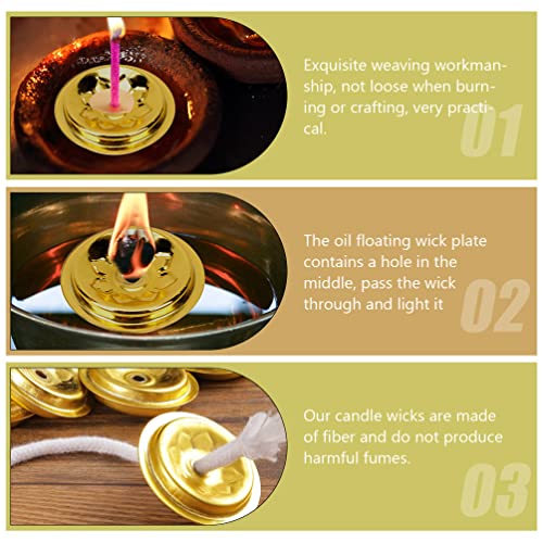 Brass Tube Wick Holder & Wick for Oil Cups, Glass Candles