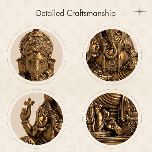 SILAII Lord Ganesha Divine Sculpture - 6 Inches, Handmade Home Decor Idol for Spiritual and Gifting Purposes