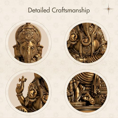 SILAII Lord Ganesha Divine Sculpture - 6 Inches, Handmade Home Decor Idol for Spiritual and Gifting Purposes