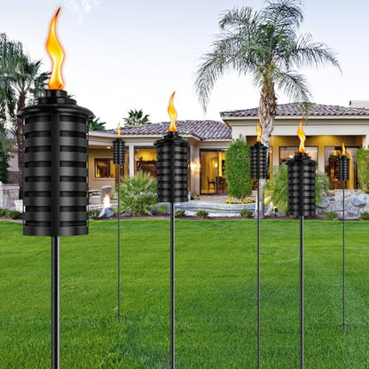 ZSZMFH 4 Pack Citronella Torches for Outside, 16Oz Outdoor Garden Torches