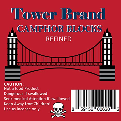 ELP ESSENTIAL Tower Brand Camphor Blocks Refined 1oz 16 Tablets