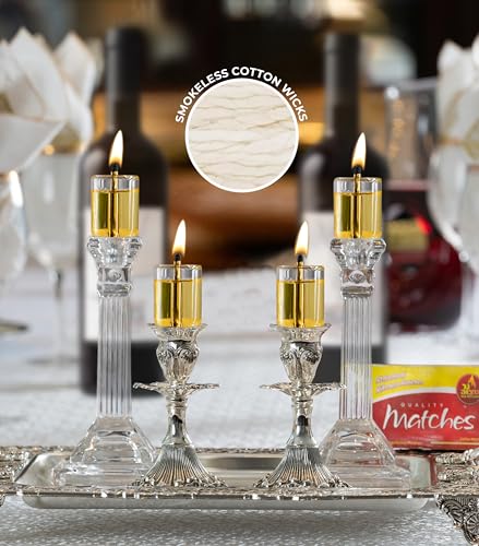 Ner Mitzvah Extra Long Cotton Wicks – 50 Count (Approx.) Smokeless Replacement Wicks, Multipurpose for Oil Cup Candle Lighting - size: Extra Long