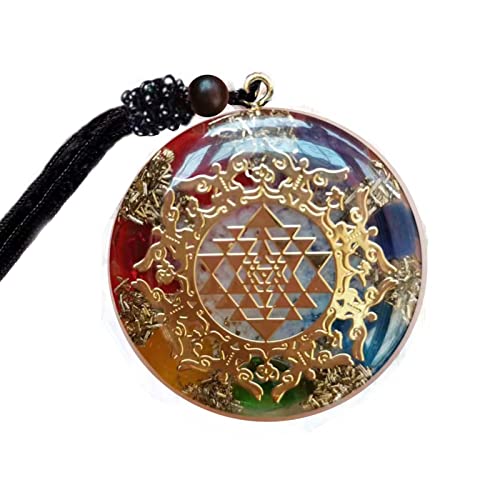 Luminous Orgonite Sri Yantra Pendant Talisman Healing Energy Necklace Yoga Meditation Jewelry