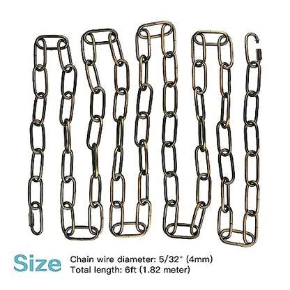 Helunsi Industrial Lighting Chain, 6 Feet Bronze Light Fixture Chain - color: Bronze