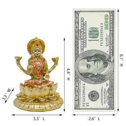 Hindu Lakshmi Goddess for Car Dashboard Decor Diwali Gift w/ 2 stickers