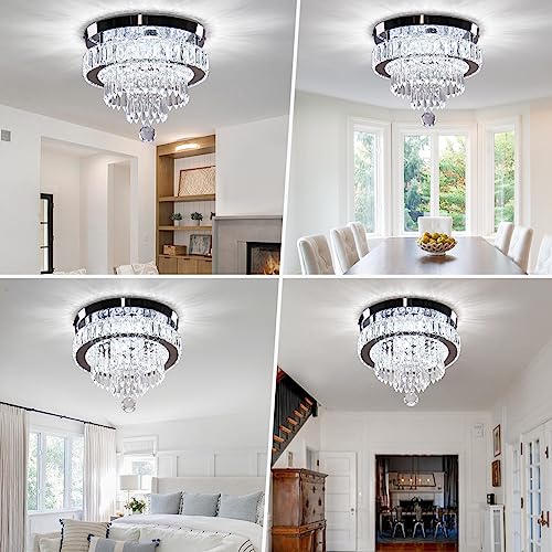 11.8" Crystal Ceiling Light, Flush Mount, Cool White - color: 11.8“-Cool White