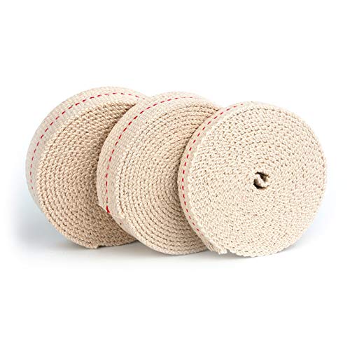 19.5 Foot /3 Rolls Oil Lamp Wick, 1/2 Inch Oil Lantern Wick, 3/4 Inch Flat Cotton Wick, 7/8 Inch Oil Lamp Wicks Burner with Stitch, 6.5 Feet per Roll - size: 1/2 Inch, 3/4 Inch, 7/8 Inch