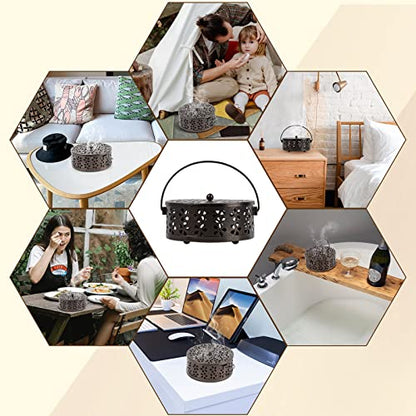 Portable Iron Mosquito Coil Holder with Handle for Outdoor, Bronze - color: Bronze