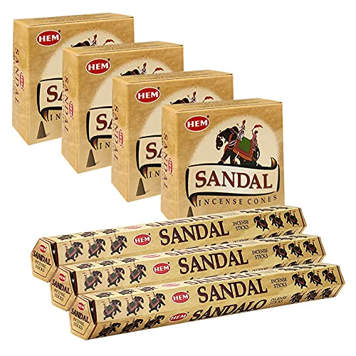 Sandalo Sandalwood Incense Sticks and Cone Incense Holder Variety Pack #1 Bundle insence insense insienso - color: Sandalo