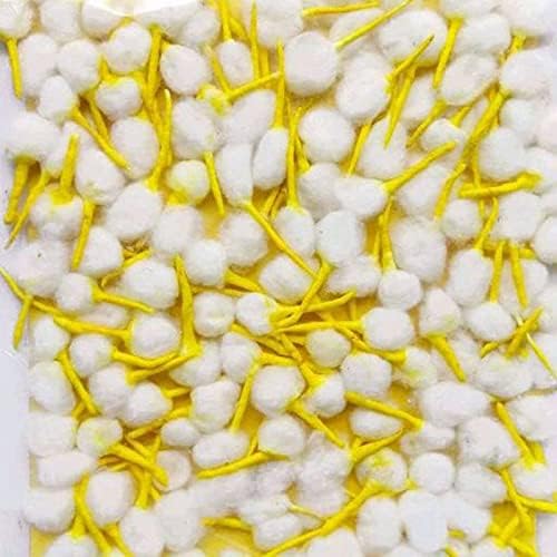 Raw Cotton Chandan Tip Wicks Hand Made Round Shape Diya Batti Ghee Wick Phool Batti for Puja Long Diya Jyot Rui Batti Deepam Vattulu Pooja Articles - Cotton Pack of 500 Pieces
