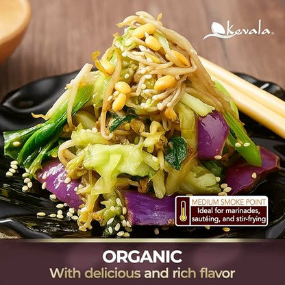 Kevala Organic Toasted Sesame Oil - 17.5lb, Bulk Size Unrefined Roasted Oil - size: 280 onzas