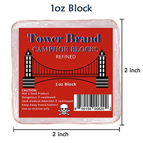 ELP ESSENTIAL Tower Brand Camphor Blocks Refined 1oz 16 Tablets