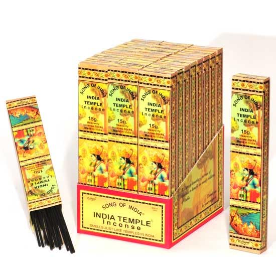 India Temple Incense Sticks 15g - Pack of 24 | Natural & Aromatic Indian Incense for Wellness, Meditation, Yoga, Relaxation & Spiritual Use