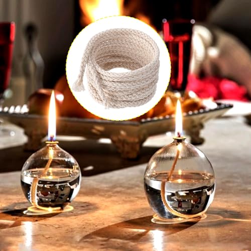 32.8 Ft Cotton Wicks for Oil Lamps, 1/8 in