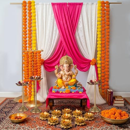 LemonRoad 3 Pcs Diwali Lotus Shaped Candle Holder for Indian Diwali Pooja