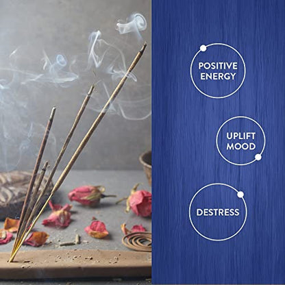 HEM Premium Blue Champa Masala Incense Sticks | Pure Herbs, Wood Powder | Aromatherapy Incense for Stress Relief, Air Purifier & Cleansing | Gift Set - Pack of 12 (15 GMS Each) - size: Blue Champa