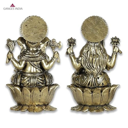 Gangesindia® Premium Brass Lakshmi Ganesha Idols, Lord Laxmi Ganesh Statue for Home & Office Temple, Room Decoration, Diwali Pooja, House Warming Best Gift