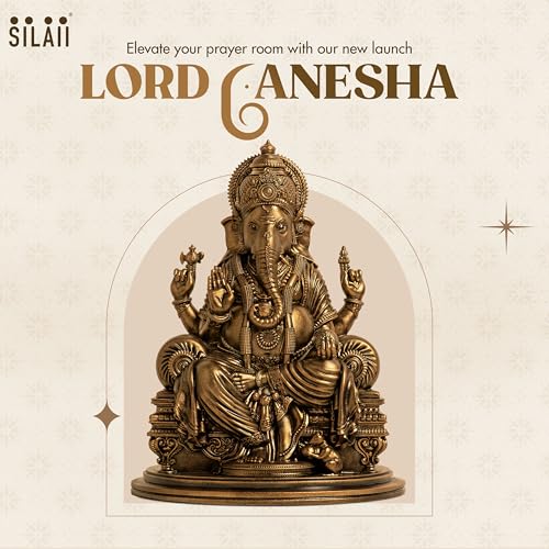 SILAII Lord Ganesha Divine Sculpture - 6 Inches, Handmade Home Decor Idol for Spiritual and Gifting Purposes