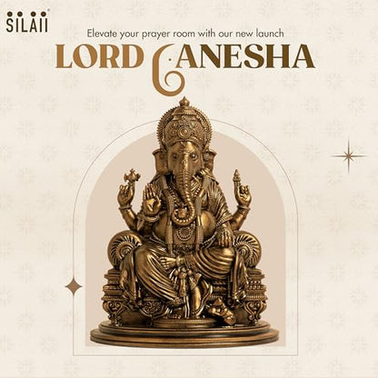 SILAII Lord Ganesha Divine Sculpture - 6 Inches, Handmade Home Decor Idol for Spiritual and Gifting Purposes