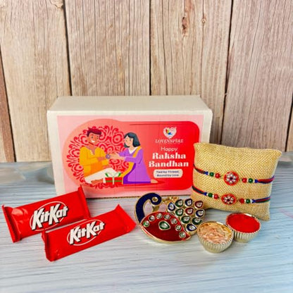 LOVENSPIRE Raksha Bandhan Gift Hamper for Brother – Indian Rakhi Festival Gift Set for Bhai - color: Kumkum Holder Rakhi Hamper 1