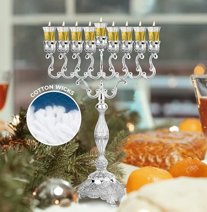 Ner Mitzvah Cotton Wicks – 50 Pack (Approx.) – for Oil Cup Candle Lighting, Easy to Use and Multipurpose