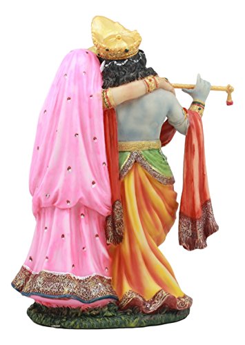 Ebros Gift Eastern Enlightenment Hindu Vedic Radha and Krishna Statue 8" Tall Avatar of Vishnu and Shakti Gods Divine Love in Male and Female Aspects