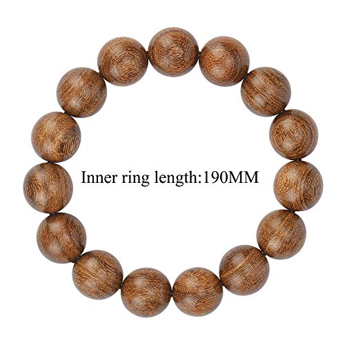 Prayer Bead bracelet Mala Beaded Bracelets for Men Women 12/15MM … - color: 15mm 15 beads Gold sandalwood