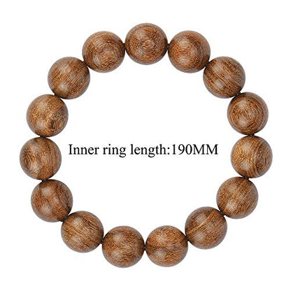 Prayer Bead bracelet Mala Beaded Bracelets for Men Women 12/15MM … - color: 15mm 15 beads Gold sandalwood