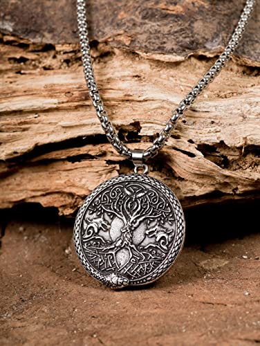 HAQUIL Viking Celtic Wiccan Tree of Life Pendant Necklace, Tree of Life Jewelry Gifts for Men and Women - color: S04B