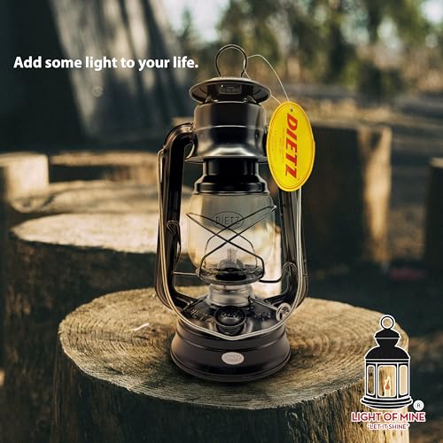 Light of Mine - Dietz #76 Original Black Oil Lantern Bundle Including 6-Pack of 100% Cotton 1/2" Replacement Wick Strips (#76, BLK) - style: Black
