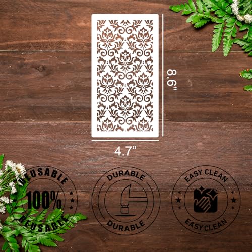 Stencils for Crafts Reusable Texture Stencils for Painting 8"x4" - style: Basic