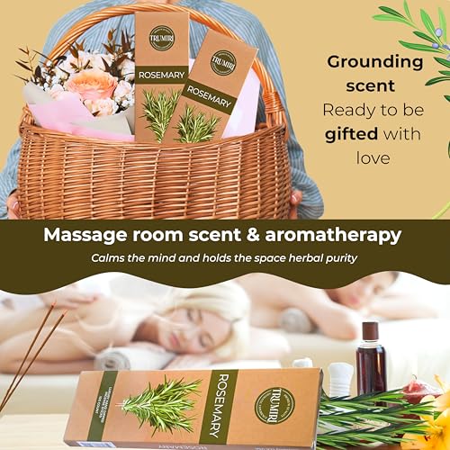 Rosemary Incense Sticks - Pack of 100 Inscents-Sticks Inciensos Aromaticos - Made with Natural Essential Oil - Scented Insence Non Toxic Agarbatti Incents - color: Rosemary