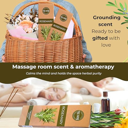 Rosemary Incense Sticks - Pack of 100 Inscents-Sticks Inciensos Aromaticos - Made with Natural Essential Oil - Scented Insence Non Toxic Agarbatti Incents - color: Rosemary