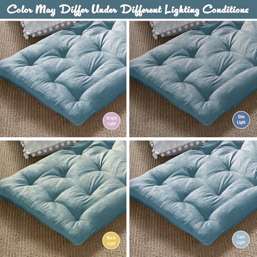 Intelligent Design Foldable Lightweight Lounge Floor Pillow 27" x 74" Aqua - color: Aqua