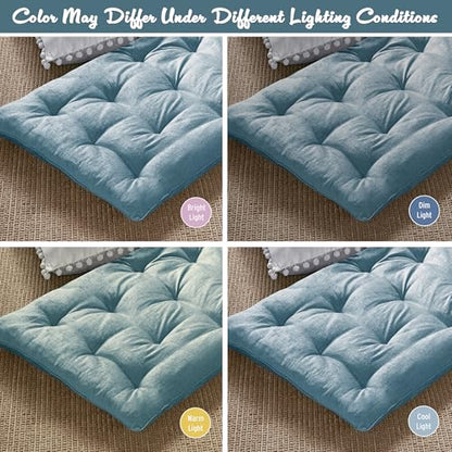 Intelligent Design Foldable Lightweight Lounge Floor Pillow 27" x 74" Aqua - color: Aqua