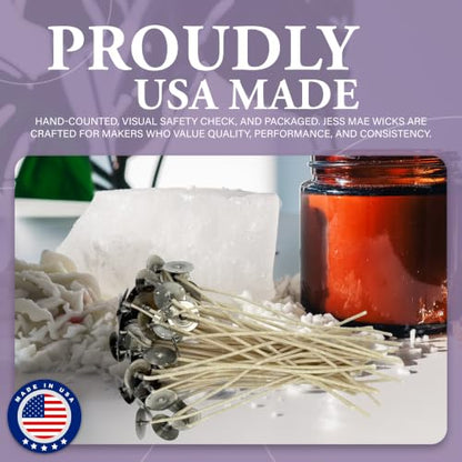 HTP 83 6 Inch Candle Wicks, 50 Count Pre-Waxed Pre-Tabbed - size: 50 HTP - 83