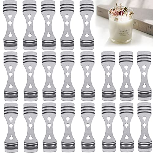 DINGPAI 25pcs Metal Candle Wick Holder, Candle Wick Centering Devices - size: 25pcs holders 0pcs stickers