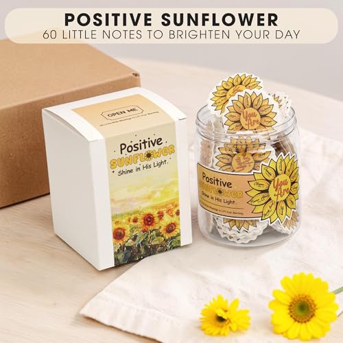 Positive Sunflower Jar, Sunflower Gifts For Women, Christian Gifts for Women, Christian Graduation Gift - style: Positive Sunflower Jar