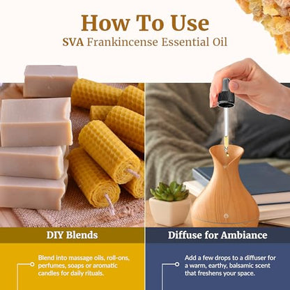 SVA Organic Frankincense Essential Oil, Large Size, 16 Fl Oz (473 ml) - size: 16 Fl Oz (Pack of 1)