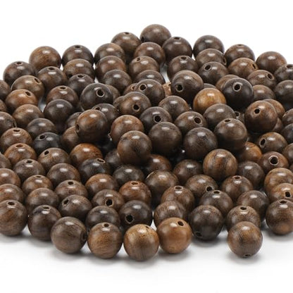 200pcs 10mm Natural Sandalwood Round Mala Beads for Jewelry Making - color: African Sandalwood (200 pcs), size: 10mm Diameter