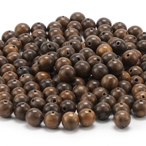 200pcs 10mm Natural Sandalwood Round Mala Beads for Jewelry Making - color: African Sandalwood (200 pcs), size: 10mm Diameter