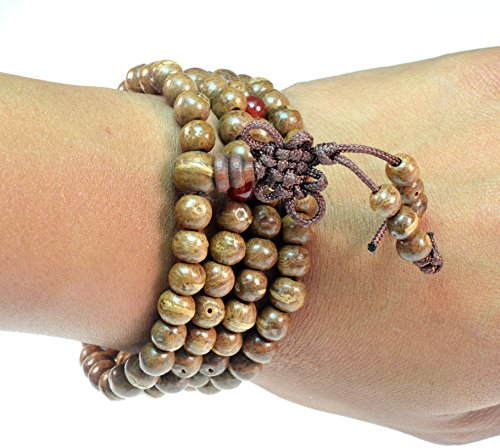 Luos 108 Lotus Seed Buddha Prayer Mala Necklace - J089